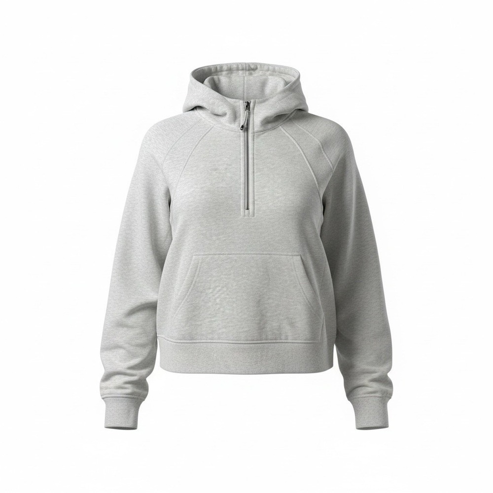 lululemon athletica M/L Scuba Light Gray Half-Zip Hoodie NWOT